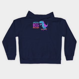 Awesome big brother skateboarding T-Rex Kids Hoodie